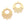 Perlengroßhändler in der Schweiz Runde Kronleuchter-Ohrringe mit 3 Ringen – Goldfarbener Edelstahl 30 x 25 mm (2)