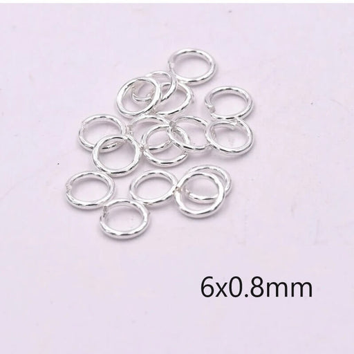 Kaufen Sie Perlen in der Schweiz Silberner Biegering aus Edelstahl 6x0.8mm (10)