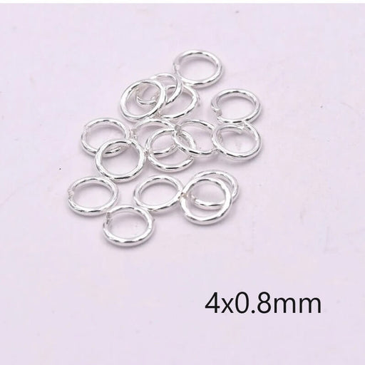 Biegering aus silbernem Edelstahl - 4x0.8mm (10)