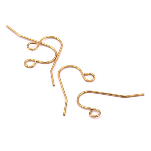 Boucles d'oreilles crochets acier doré 24x11x1mm (4)
