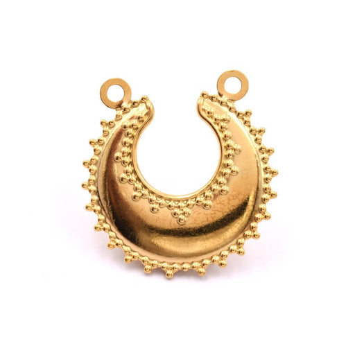 Kaufen Sie Perlen in der Schweiz Ethnischer Mondanhänger aus goldenem Edelstahl 3.5 cm (1)