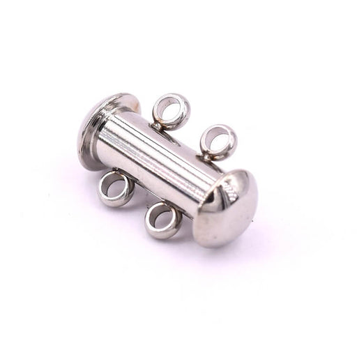 Kaufen Sie Perlen in der Schweiz Schiebeverschluss 2 Reihen Edelstahl 15mm (1)