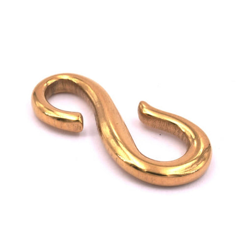 Kaufen Sie Perlen in der Schweiz Hakenverschluss goldener Edelstahl - 29x13x3mm (1)