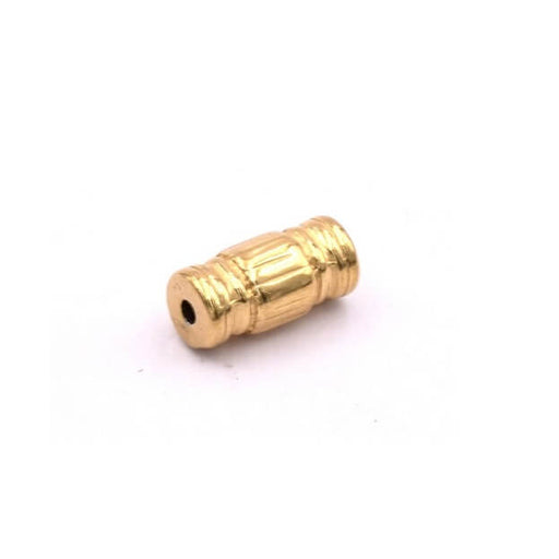 Perle tube ethnique en acier inoxydable doré 10x5mm - trou: 1.2mm (1)