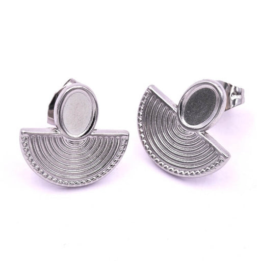 Kaufen Sie Perlen in der Schweiz Ethnische Ohrstecker aus Stahl für 6x4mm Cabochon (2)