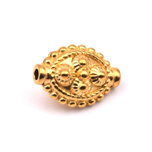 Kaufen Sie Perlen in der Schweiz Ethnische ovale Perle aus goldenem Edelstahl, 14 x 10 mm – Loch: 1,5 mm (1)