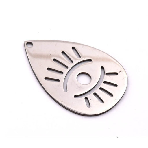 Achat Pendentif goutte avec oeil acier inoxydable 35mm - Trou: 1.5mm (1)