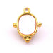 Pendentif en acier inoxydable doré 22mm avec nacre - Trou 1.5mm (1)