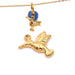 Pendentif breloque oiseau colibri acier inoxydable doré 11x12mm - Trou: 1mm (1)