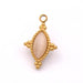 Pendentif en acier inoxydable doré 14mm avec agate - Trou 1mm (1)