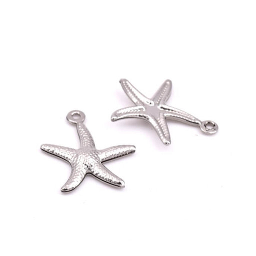Pendentif charm étoile de mer en acier inoxydable 19x16mm (1)