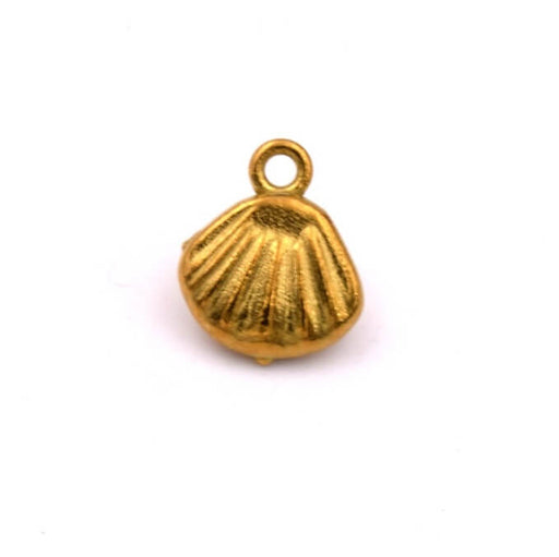 Pendentif coquillage en acier inoxydable doré 9.5mm - Trou:1mm (1)