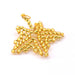 Pendentif feuille rocaille tissée jaune or 25x27mm - Trou: 3mm (1)