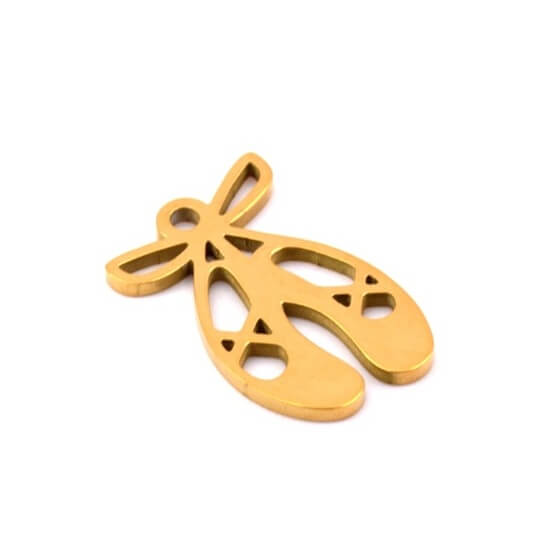 Pendentif chausson de danseuse acier doré 15x10mm - Trou: 1mm (1)