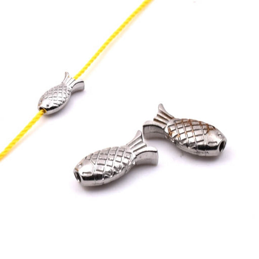 Fischperle 9 x 4.5 mm – Edelstahl – Loch: 1 mm (2)