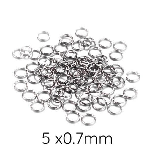 Kaufen Sie Perlen in der Schweiz Öffnbare Biegeringe aus Edelstahl 5 x 0.7 mm (40)