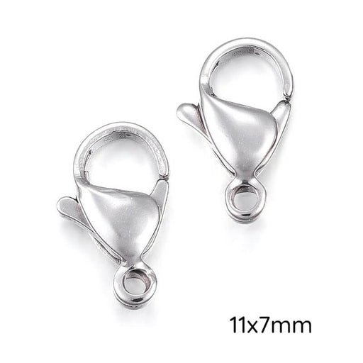 Kaufen Sie Perlen in der Schweiz Karabinerverschlüsse aus Edelstahl – 11 x 7 mm (2)