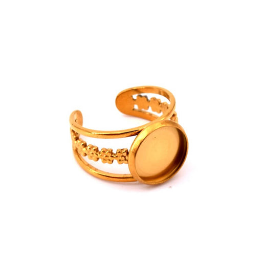 Achat Bague acier inoxydable doré 18mm et plateau pour cabochon 12mm (1)