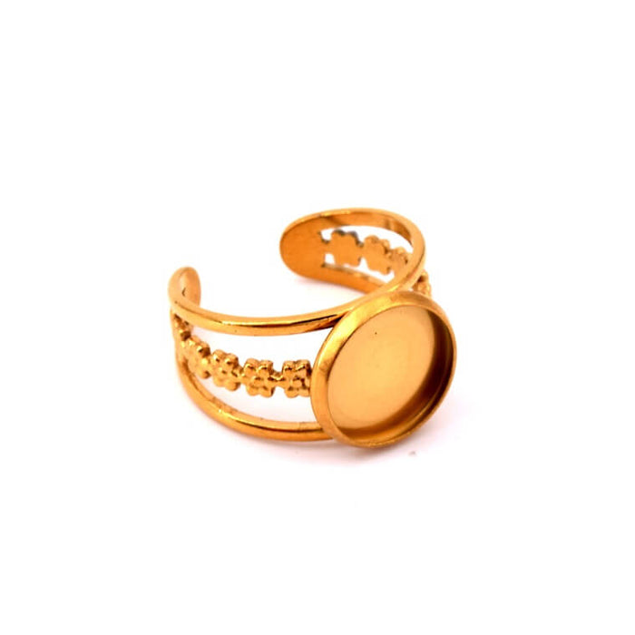 Bague acier inoxydable doré 18mm et plateau pour cabochon 12mm (1)