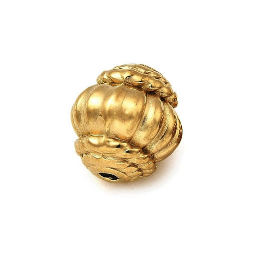 Runde gerillte Laternenperle – Edelstahl goldfarben 9 x 8.5 mm – Loch: 1 mm (1)