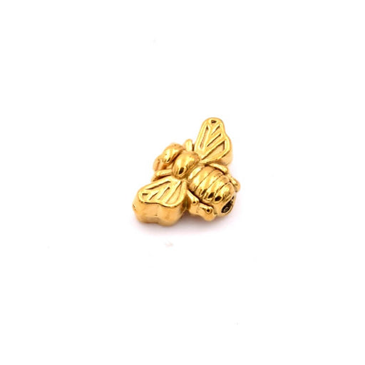 Bienenperle – Edelstahl goldfarben 7 x 11 mm – Loch: 1 mm (1)