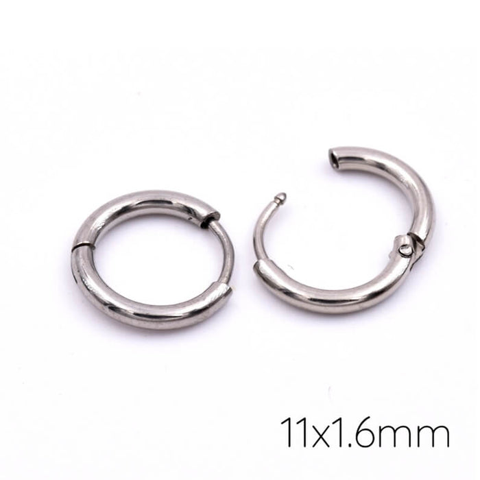 Huggie-Creolen aus Edelstahl 304 - 11 x 1.6 mm (2)