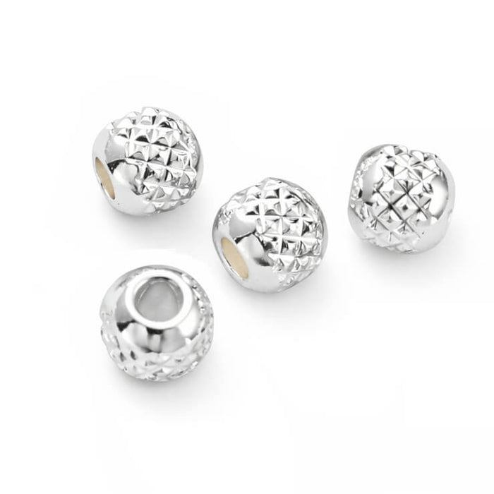 Perle rondelle diamant acier argenté 3x2.5mm - Trou: 1.2mm