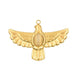 Pendentif aigle volant acier inoxydable doré cabochon verre 27mm