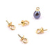 Mini piton à vis en acier doré pour perles demi-percées 6x3x0,7 mm (4)