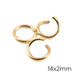 Anneaux ouverts acier inoxydable doré 14x2mm (3)