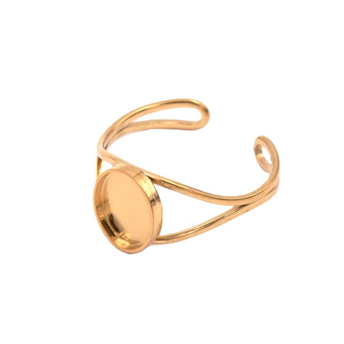 Bague acier inoxydable doré pour cabochon ovale 8x6mm (1)