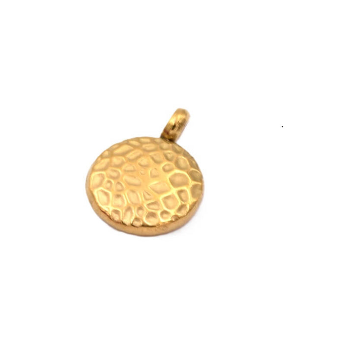 Mini Charm Breloque pleine lune acier doré 8mm (1)