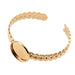 Bracelet jonc laurier - acier inoxydable doré pour cabochon 20mm- 60mm (1)