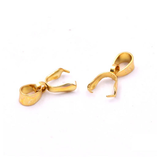 Belières pinces pour pendentif acier doré 11x8x3mm - Pic 0.8mm (2)
