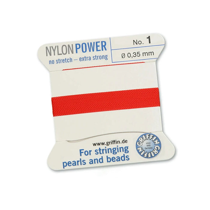 Fil de nylon rouge NYLONPOWER 0.35mm par 2m avec aiguille (1)