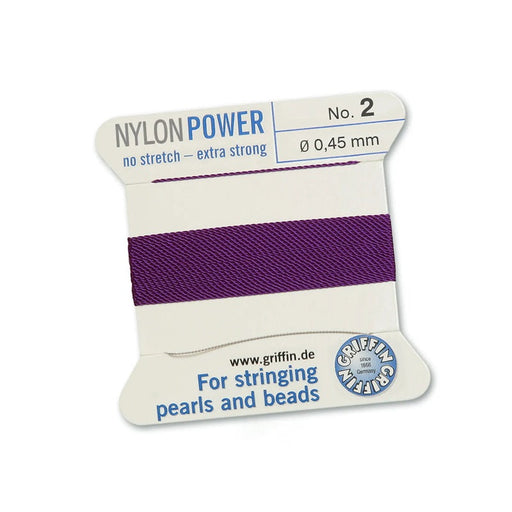 Kaufen Sie Perlen in der Schweiz Amethyst Lilas Nylongarn NYLONPOWER 0.45 mm x 2 m mit Nadel (1)
