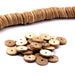 Perles heishi en noix de coco beige 22x4-5mm - Trou: 3mm (100)