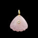 Pendentif quartz rose coquille sculpté - laiton doré et zircon 23x20mm plus anneau (1)
