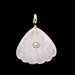 Pendentif cristal de quartz coquille sculpté - laiton doré et zircon 23x20mm plus anneau (1)
