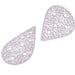 Pendentif goutte laiton platine motif fleurs très fin et plat 40x26 mm