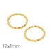 Anneaux connecteurs fermés - laiton doré clair strié qualité 12x1mm - diam int : 10mm