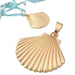 Pendentif coquillage en métal doré mat - 56 mm (1)