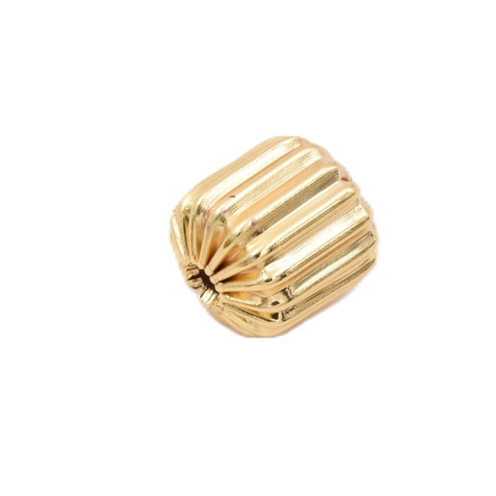 Perle rainurée baril en laiton doré 10mm - Trou: 1.5mm (1)