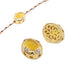 Perle ovale multirang en laiton doré mat et agate jaune 12x10mm (1)