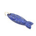 Pendentif poisson en lapis lazuli 34x11mm et anneau acier doré (1)