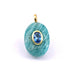 Pendentif oval amazonite et zircon bleu 18mm - Trou: 1.8mm (1)