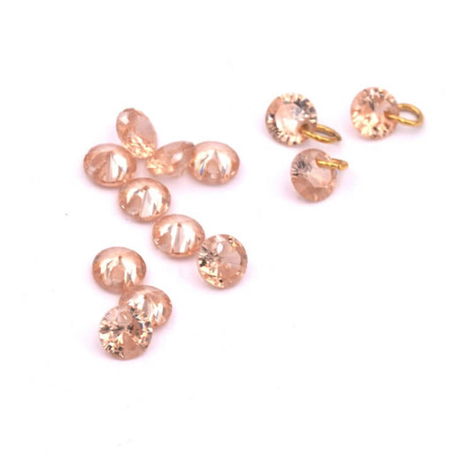 Kaufen Sie Perlen in der Schweiz Winziger Glasanhänger mit Diamanteffekt Golden Shadow 4 x 2 mm – Loch 0.7 mm (10)