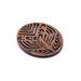 Pendentif ovale ajouré en bois de noyer 37x30mm (1)