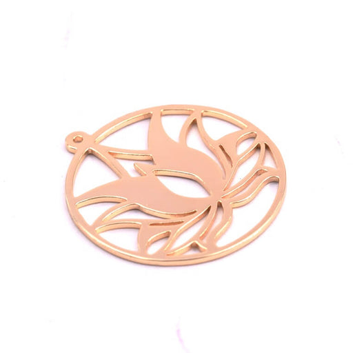 Achat Pendentif lotus doré 27x25mm - Trou: 1mm (1)