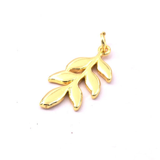 Kaufen Sie Perlen in der Schweiz Blattanhänger 24mm goldenes Messing (1)